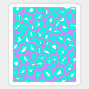 Textured Leopard Print Pattern in Mint Green, Purple and White Sticker